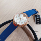 Guess Solstice Diamonds Silver Dial Blue Rubber Strap Watch for Women - GW0113L3 Buy Now By Guess