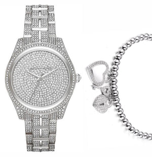 Michael Kors Lauryn Analog Crystals Silver Dial Silver Steel Strap Watch For Women - MK3717 Buy Now By Michael Kors