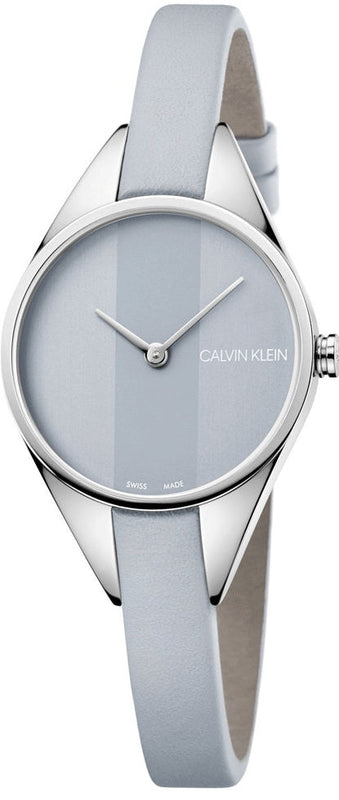 Calvin Klein Rebel Grey Dial Grey Leather Strap Watch for Women - K8P231Q4 Buy Now By Calvin Klein