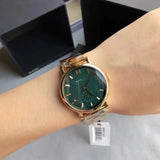 Marc Jacobs Baker Green Dial Gold Steel Strap Watch for Women - MBM3245 Buy Now By Marc Jacobs