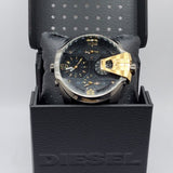 Diesel Uber Chief Two Hand Black Dial Black Leather Strap Watch For Men - DZ7377 Buy Now By Diesel