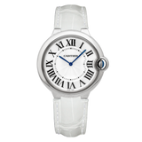 Cartier Ballon Bleu de Cartier Silver Dial White Leather Strap Watch for Women - W6920087 Buy Now By Cartier