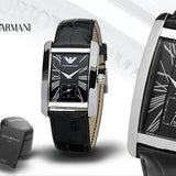 Emporio Armani Black Dial Black Leather Strap Watch For Men - AR0143 Buy Now By Emporio Armani