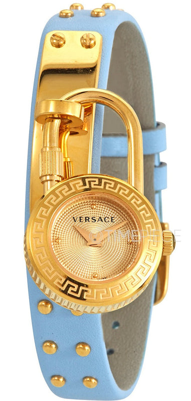 Versace Medusa Lock Icon Quartz White Dial Blue Leather Strap Watch for Women - VEDW00419 Buy Now By Versace