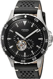 Fossil Crewmaster Sports Automatic Black Dial Black Leather Strap Watch for Men - ME3148 Buy Now By Fossil