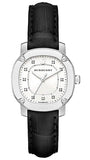 Burberry The Britain Diamonds White Dial Black Leather Strap Watch for Women - BBY1806 Buy Now By Burberry