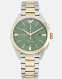 Emporio Armani Claudio Chronograph Green Dial Two Tone Steel Strap Watch For Women - AR11511 Buy Now By Emporio Armani
