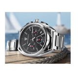Maserati Trimarano Chronograph Black Dial Silver Stainless Steel Strap Watch For Men - R8873632003 Buy Now By Maserati