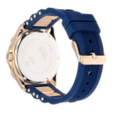 Guess Interpid White & Rose Gold Dial Blue Silicone Strap Watch For Women - W0325L8 Buy Now By Guess
