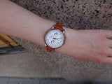 Fossil Boyfriend Chronograph White Dial Brown Leather Strap Watch for Women - ES3837 Buy Now By Fossil