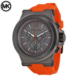 Michael Kors Dylan Chronograph Grey Dial Orange Rubber Strap Watch for Men - MK8296 Buy Now By Michael Kors