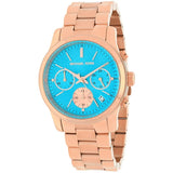 Michael Kors Runway Chronograph Turquoise Dial Rose Gold Steel Strap Watch For Women - MK6164 Buy Now By Michael Kors
