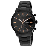 Fossil Townsman Chronograph Black Dial Black Steel Strap Watch for Men - FS5379 Buy Now By Fossil