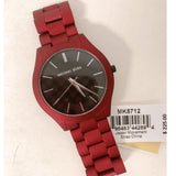 Michael Kors Slim Runway Quartz Black Dial Red Steel Strap Watch for Men - MK8712 Buy Now By Michael Kors
