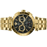 Versace Aion Chronograph Black Dial Gold Steel Strap Watch For Men - VE1D01721 Buy Now By Versace