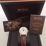 Mido Baroncelli III Automatic Silver Dial Brown Leather Strap Watch For Men - M8600.2.21.8 Buy Now By Mido