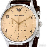 Emporio Armani Classic Chronograph Cream Dial Brown Leather Strap Watch For Men - AR1878 Buy Now By Emporio Armani