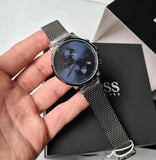 Hugo Boss Skymaster Chronograph Grey Dial Grey Mesh Bracelet Watch for Men - 1513934 Buy Now By Hugo Boss