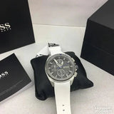 Hugo Boss Volane Grey Dial White SIlicone Strap Watch for Men - 1513948 Buy Now By Hugo Boss