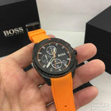 Hugo Boss Volane Black Dial Orange Silicone Strap Watch for Men - 1513957 Buy Now By Hugo Boss