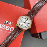Tissot T Classic Carson Premium White Dial Brown Leather Strap Watch for Women - T122.207.36.033.00 Buy Now By Tissot