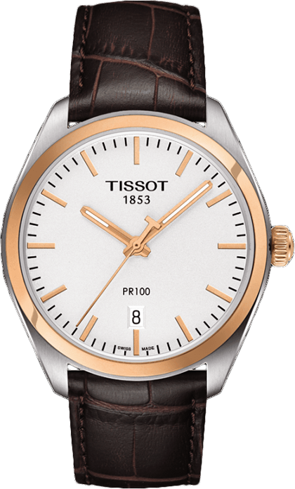 Tissot T Classic PR 100 Quartz White Dial Brown Leather Strap Watch for Men - T101.410.26.031.00 Buy Now By Tissot