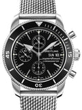 Breitling Superocean Heritage Chronograph 44 Black Dial Silver Mesh Bracelet Watch for Men - A13313121B1A1 Buy Now By Breitling