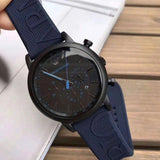 Emporio Armani Luigi Chronograph Black Dial Blue Rubber Strap Watch For Men - AR11023 Buy Now By Emporio Armani