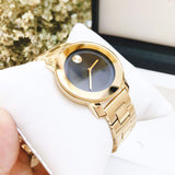 Movado Bold Black Dial Gold Steel Strap Unisex Watch - 3600397 Buy Now By Movado