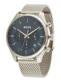Hugo Boss Gregor Chronograph Blue Dial Silver Mesh Bracelet Watch For Men - 1514052 Buy Now By Hugo Boss
