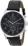 Hugo Boss Navigator Black Dial Black Leather Strap Watch for Men - 1513678 Buy Now By Hugo Boss