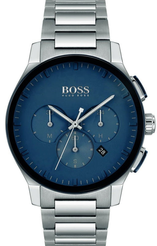 Hugo Boss Peak Chronograph Blue Dial Silver Steel Strap Watch for Men - 1513763 Buy Now By Hugo Boss
