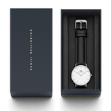 Daniel Wellington Classic Sheffield White Dial Black Leather Strap Watch For Women - DW00100053 Buy Now By Daniel Wellington