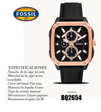 Fossil Multifunction Black Dial Black Leather Strap Watch for Men - BQ2654 Buy Now By Fossil