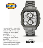 Fossil Inscription Multifunction Silver Dial Grey Steel Strap Watch for Men - BQ2657 Buy Now By Fossil