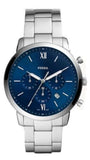 Fossil Neutra Chronograph Blue Dial Silver Steel Strap Watch for Men - FS5792 Buy Now By Fossil