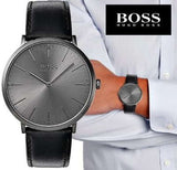 Hugo Boss Modern Grey Dial Black Leather Strap Watch for Men - 1513540 Buy Now By Hugo Boss