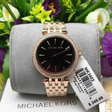 Michael Kors Darci Black Dial Rose Gold Steel Strap Watch for Women - MK3402 Buy Now By Michael Kors