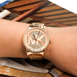 Michael Kors Ritz Analog Crystals Silver Dial Rose Gold Steel Strap Watch for Women - MK6863 Buy Now By Michael Kors