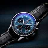 Breitling Navitimer B01 Chronograph 41 Blue Dial Black Leather Strap Watch for Men - AB0139241C1P1 Buy Now By Breitling