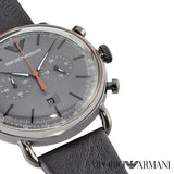Emporio Armani Aviator Grey Dial Grey Leather Strap Watch For Men - AR11168 Buy Now By Emporio Armani