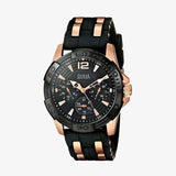 Guess Oasis Black Dial Two Tone Steel Strap Watch for Men - W0366G3 Buy Now By Guess