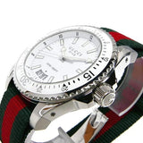 Gucci Dive White Dial Red & Green Nylon Strap Watch For Men - YA136207 Buy Now By Gucci