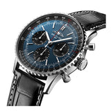 Breitling Navitimer B01 Chronograph 41 Blue Dial Black Leather Strap Watch for Men - AB0139241C1P1 Buy Now By Breitling