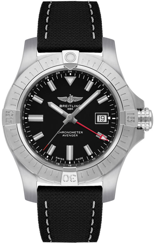 Breitling Avenger Automatic GMT 43 Black Dial Black Nylon Strap Watch for Men - A32397101B1X1 Buy Now By Breitling