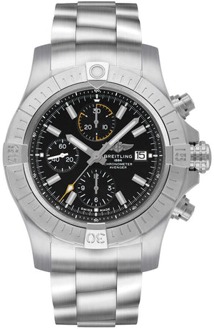 Breitling Avenger Chronograph 45mm Black Dial Silver Steel Strap Watch for Men - A13317101B1A1 Buy Now By Breitling