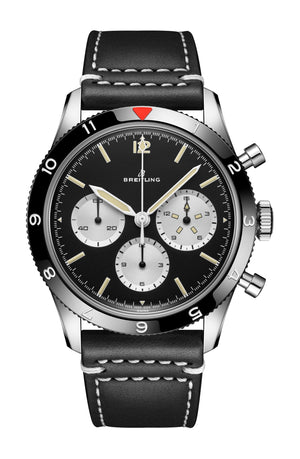 Breitling Avi Ref. 765 1964 Re Edition Black Dial Black Leather Strap Watch for Men - AB09451A1B1X1 Buy Now By Breitling
