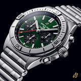 Breitling Chronomat B01 42mm Green Dial Silver Steel Strap Watch for Men - AB01343A1L1A1 Buy Now By Breitling