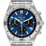 Breitling Chronomat B01 42mm Blue Dial Silver Steel Strap Watch for Men - AB0134101C1A1 Buy Now By Breitling
