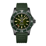 Breitling Superocean Automatic 46 Green Dial Green Rubber Strap Watch for Men - M173681A1L1S1 Buy Now By Breitling